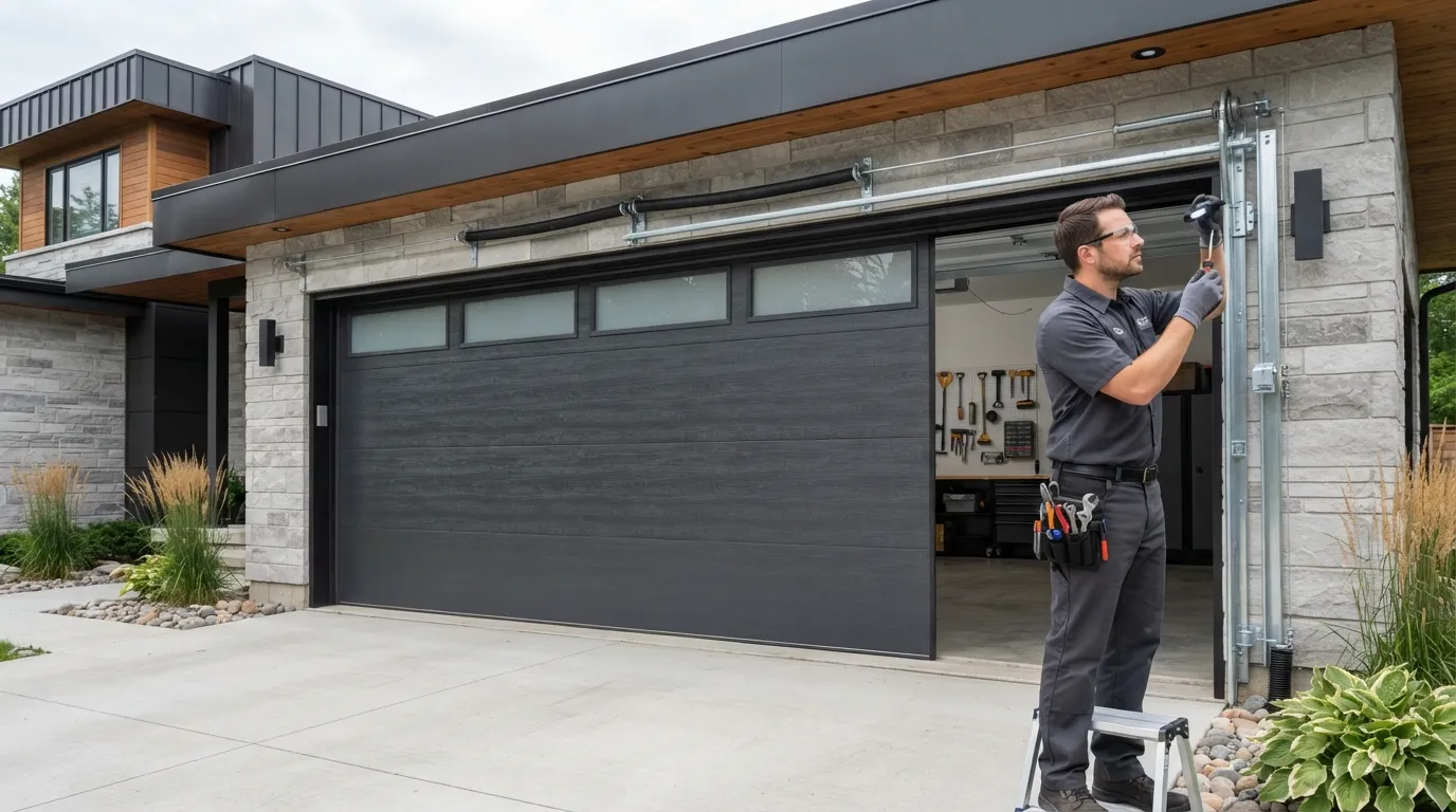 Off-Track Doors on Crestline's 1950s Garages in Mansfield