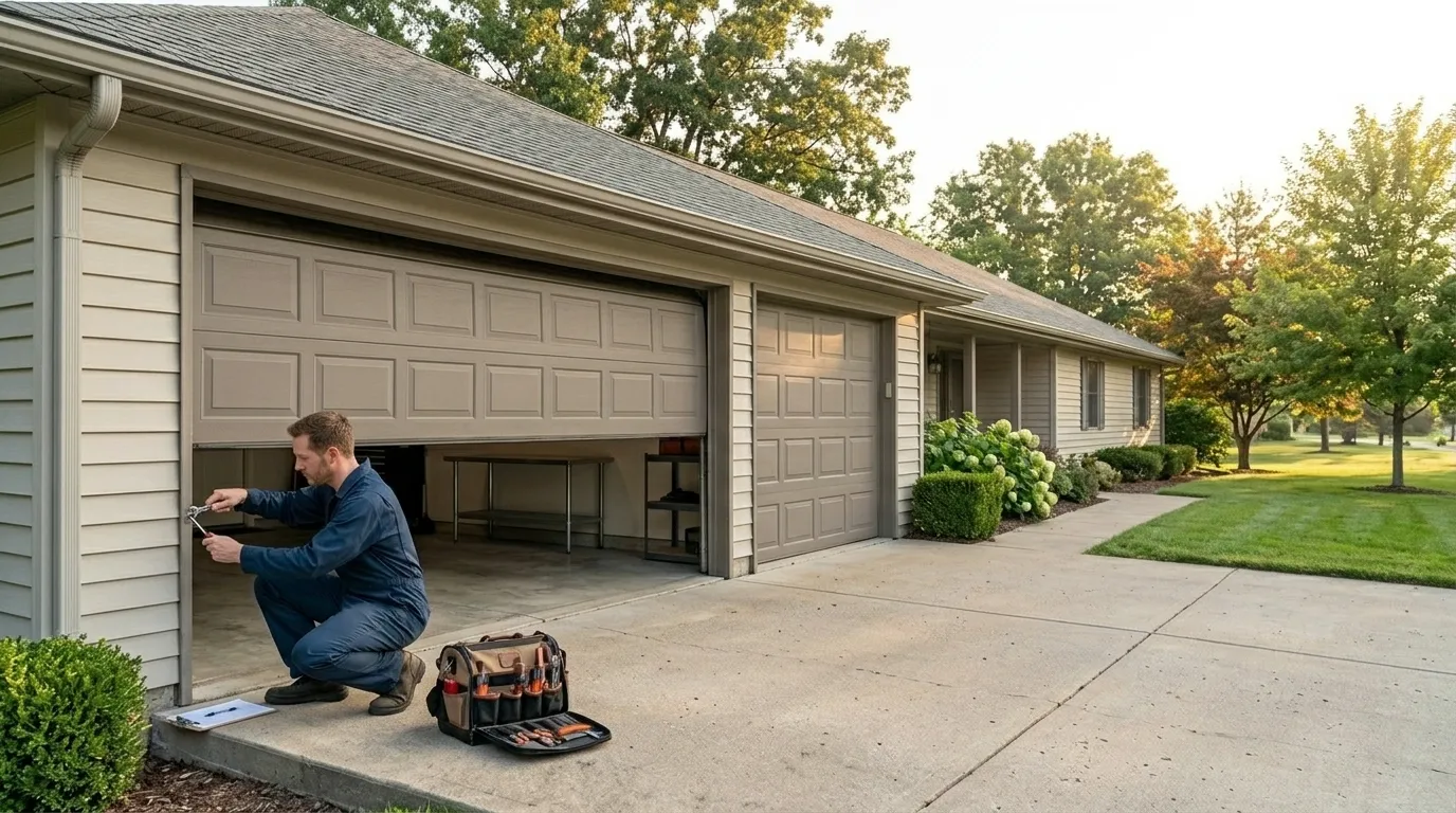 Off-Track Garage Door Repair for Shelby's 1958-Era Housing in Mansfield